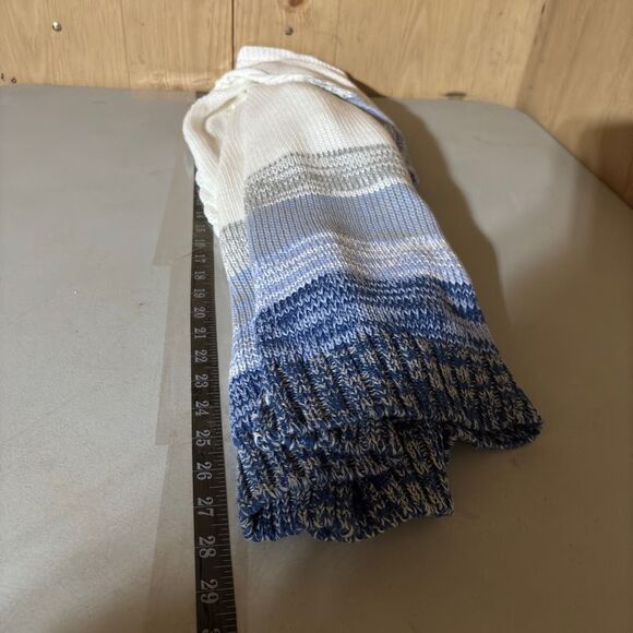 Lola Ombre Knit Stripe Open Front Hooded Cardigan Sweater M Cottage Boho Beach - Picture 5 of 13